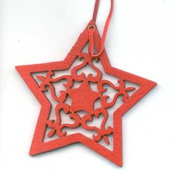 Filzstern Ornament, rot